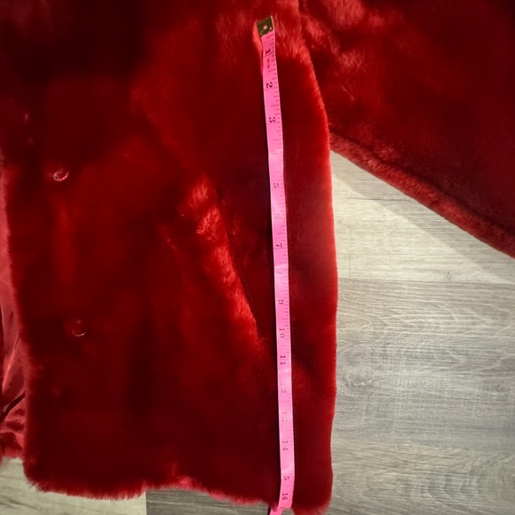 Faux Fur Red Teddy Jacket - Picture 3 of 11